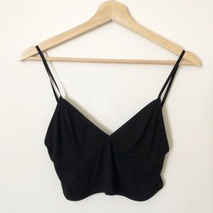 AMERICAN APPAREL RIBBED BRALETTE BLACK SIZE M